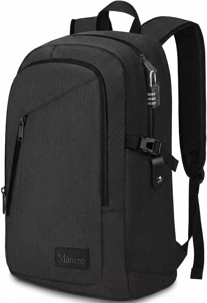 Mancro Business Laptop Backpack Anti Theft Slim Bag Fits 15.6" Laptop Black NEW
