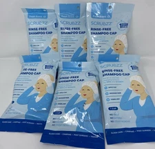 Scrubzz Rinse Free Shampoo Cap Lot Of 6 Waterless Hair Wash Exp 12/26 New Sealed