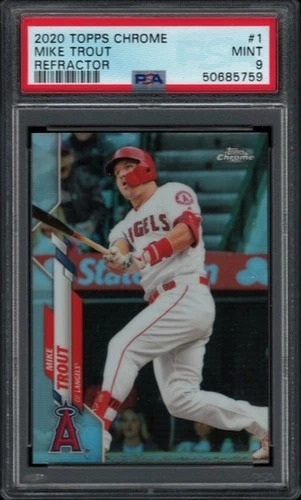 2020 Topps Chrome Refractor #1 Mike Trout PSA 9 Mint Los Angeles Angels