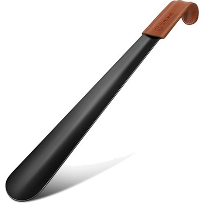 Schuhlöffel lang, Edelstahl, Schuhanzieher, Stabil, 42cm, Schwarz, langlebig