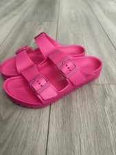 Birkenstock Sandals Girls 34 US 3.5 Pink Arizona Essential EVA Rubber Slip On
