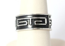 Beautiful Sterling Silver Greek Key Band Ring Size 7.75 - 2775