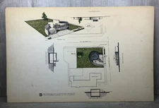 Vintage Architectural Drawing 1970s Seattle Henderson Pump Station B 22X34”