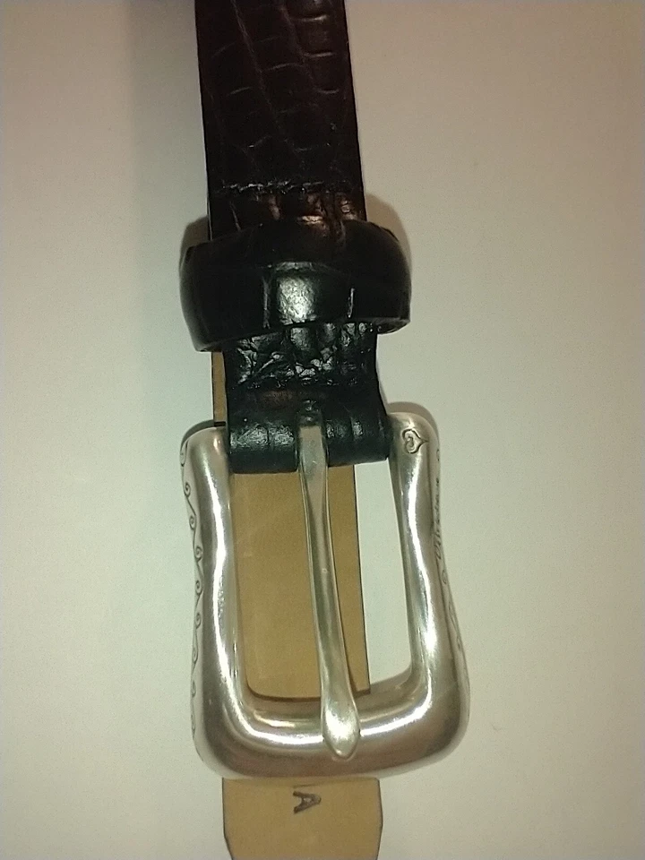 Talbots Croc Printed Leopard Print Calf Hair Belt Size: M - Brighton Hardware  - Image 4 of 4