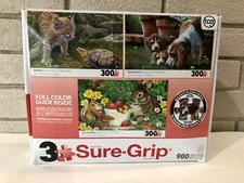Sure-Lox 3 Puzzle Set "Hello Bobcat" "Getting The Scent" & "Berry Sweet Bunny" 