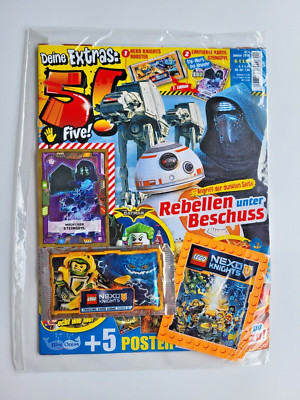Lego 5! five Magazin Nr.1/2018,  mit Stickern und Gold Karte Steingoyl ,OVP,NEU