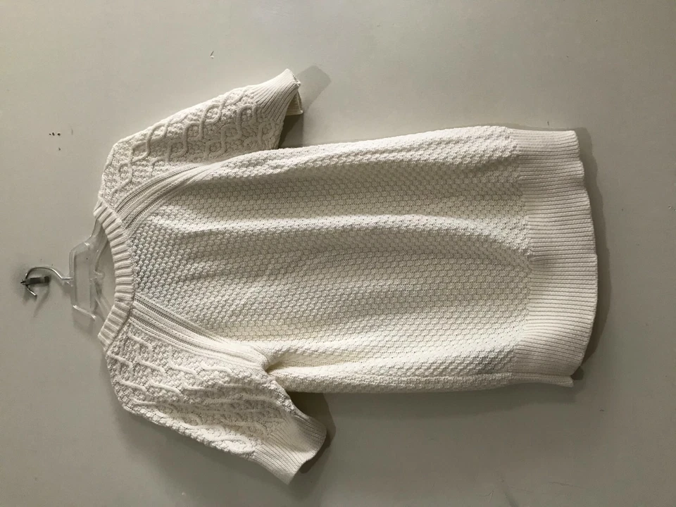 Suéter The Limited Talla XL 100 % Algodón Crema Cable Mujer Puff Elegante RN#54874 Foto 4 de 4