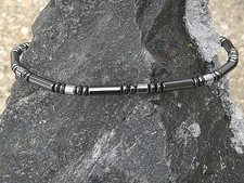 100 Black n Silver Magnetic Hematite Bracelet Anklet Necklace 1 Rw USA Handmade