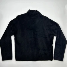 Abercrombie & Fitch Soft A&F Collection Sweater Womens L Fuzzy Black Mock Neck