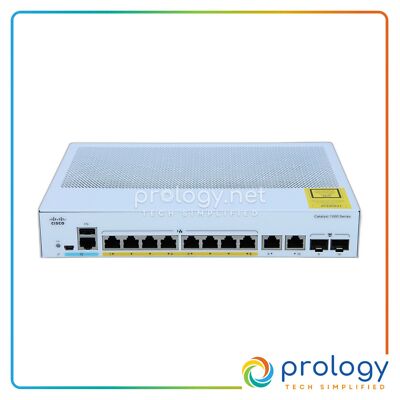 Cisco C1000-8P-E-2G-L Catalyst 1000 8 Port GE PoE Ext PS 2x1G SFP Switch Tested