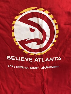 Atlanta Hawks 2021-22 Opening Night NBA Stadium Giveaway Shirt-XL-Statefarm  