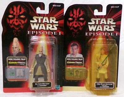 Star Wars The Phanotm Menace  3.75'' Figure Lot of 2 Sealed Ki-Adi & Obi-Wan