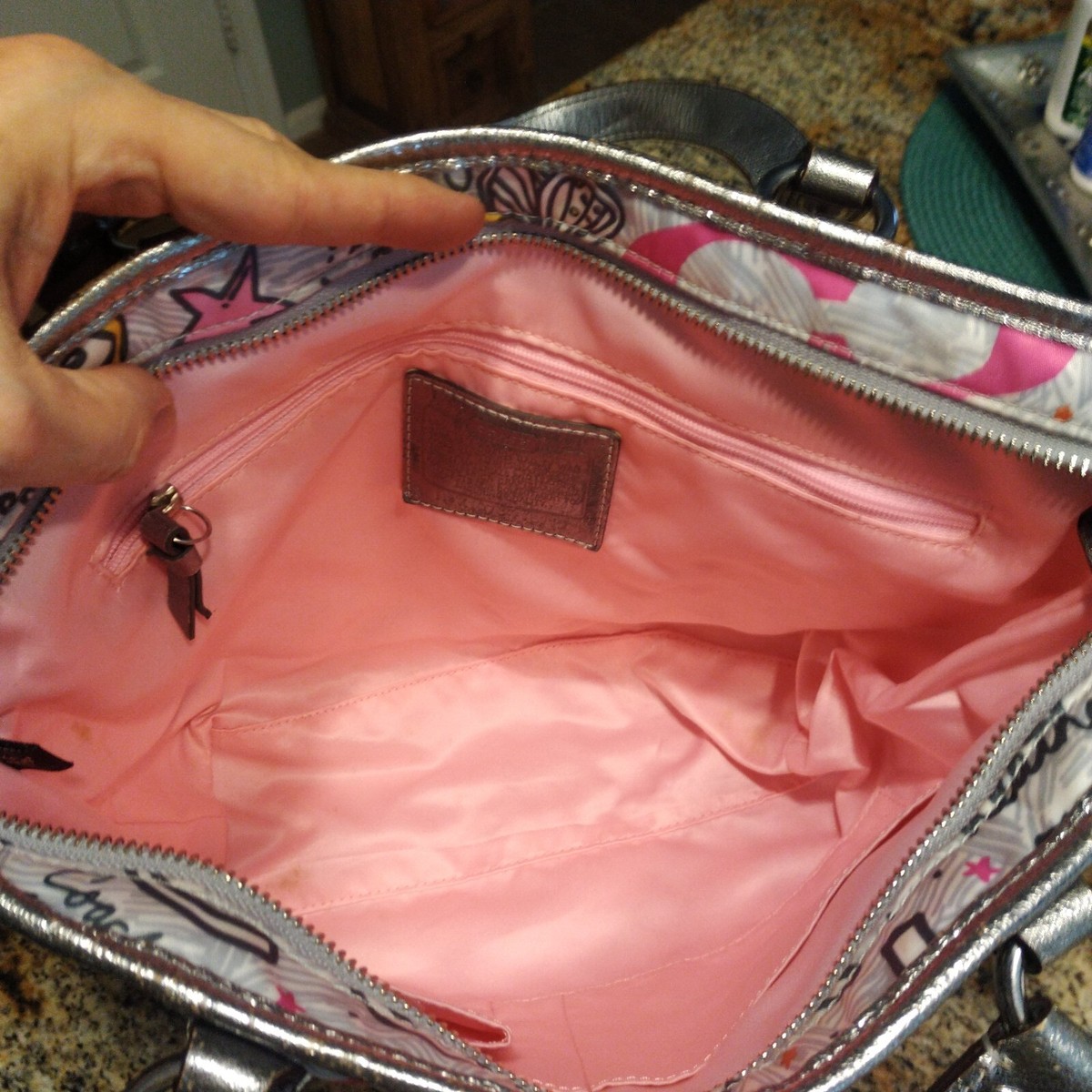 美品 COACH バッグ Coach Vintage Bandana Graffiti Butterfly Shoulder Bag Tote
