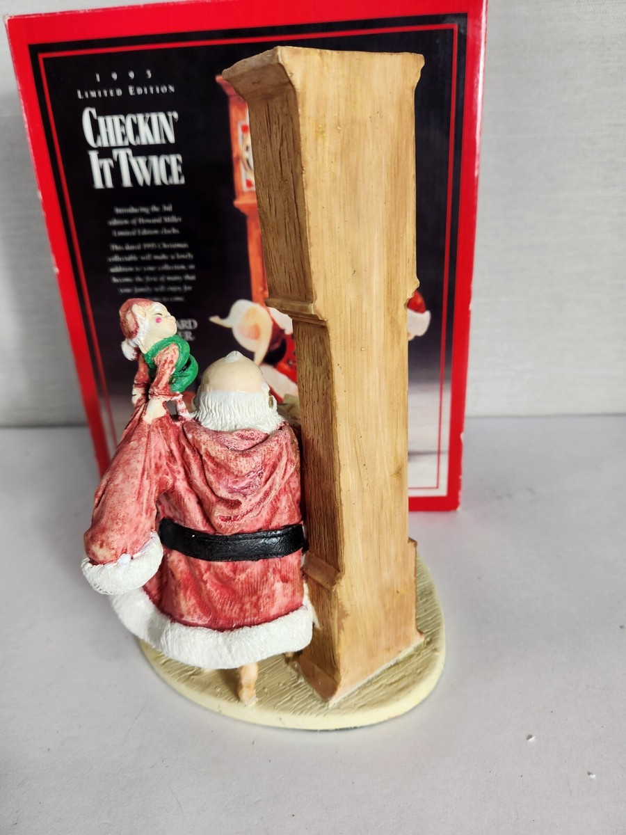 Vtg Howard Miller 1995 Christmas Santa Figurine Clock LE