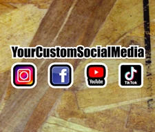 2 Custom Your Username Socials Social Media Insta Color Vinyl Sticker Decal 2ea