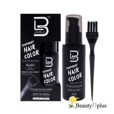 L3VEL3 Temporary Hair Color W/ Brush included for Hair & Beard- Black