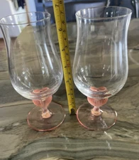 Mikasa Sea Mist Coral Frosted Stem Glasses Set of Two Replacements See Photos
