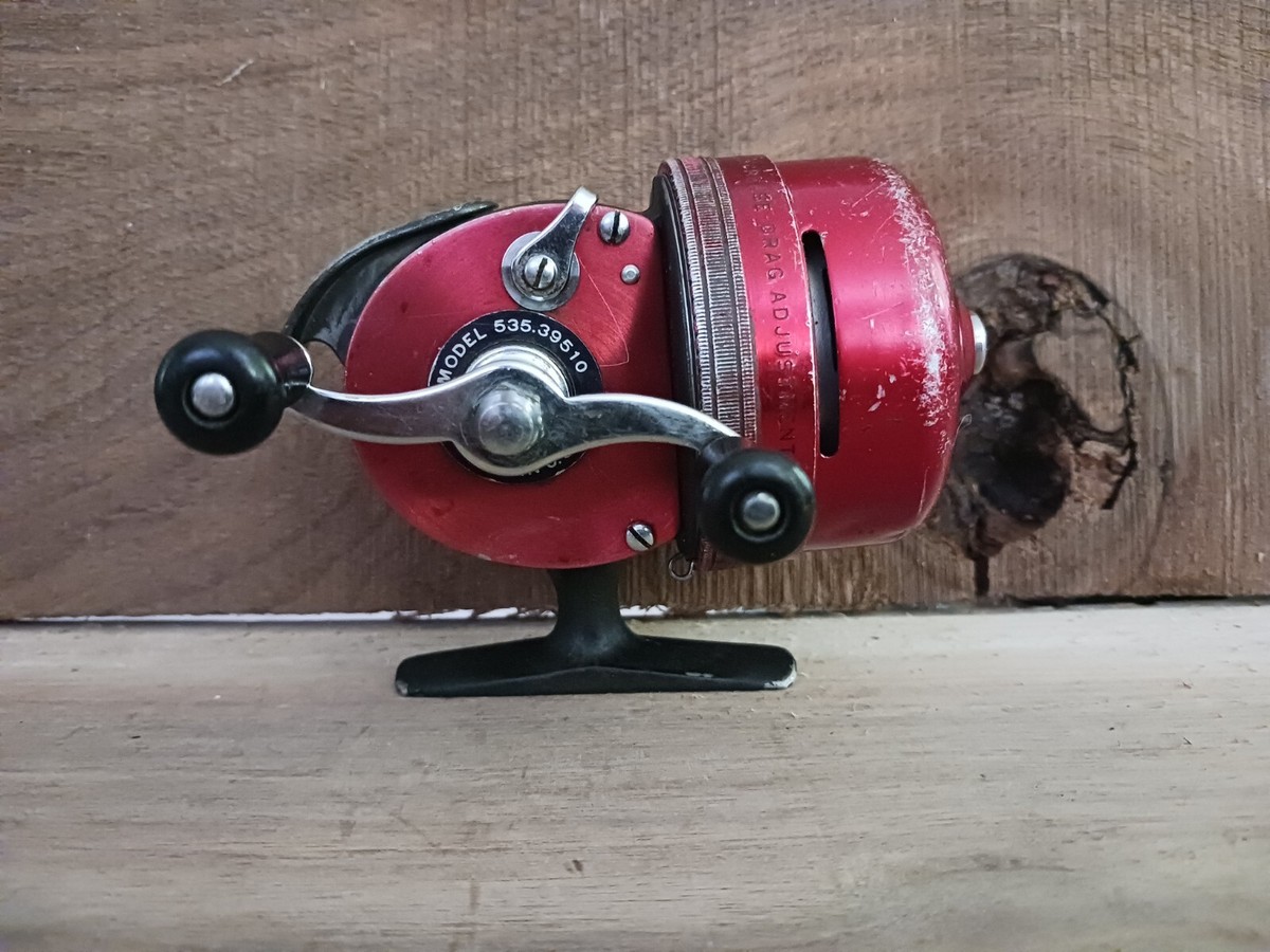 Vintage Red J.C. Higgins Model 535 Spinning Fishing Reel Vintage Red J.C. Higgins Model 535 Spinning Fishing Reel