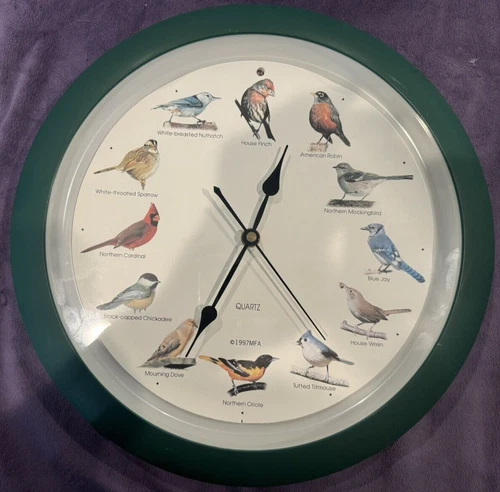 Audubon Singing Bird Wall Clock Works! - Read Description.