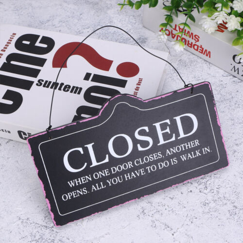  Open Closed Sign for Business Store Door Pendant Creative Hanging Wooden - Picture 1 of 11