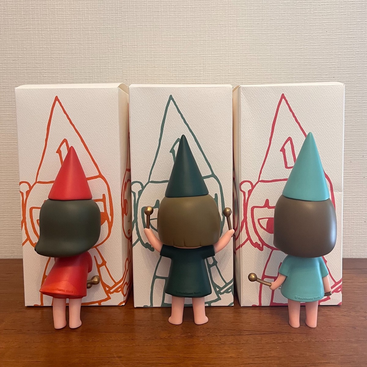 YOSHITOMO NARA ドラムフィギュア 3体セット4点 YOSHITOMO NARA DRUMMING GIRLS 1 2 3 Figure Set of 3 PVC 15cm In