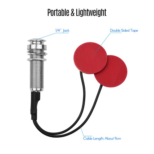 Pickup Piezo Transducer for Acoustic Guitar Ukulele Violin Mandolin Banjo P4T4 - Picture 5 of 8