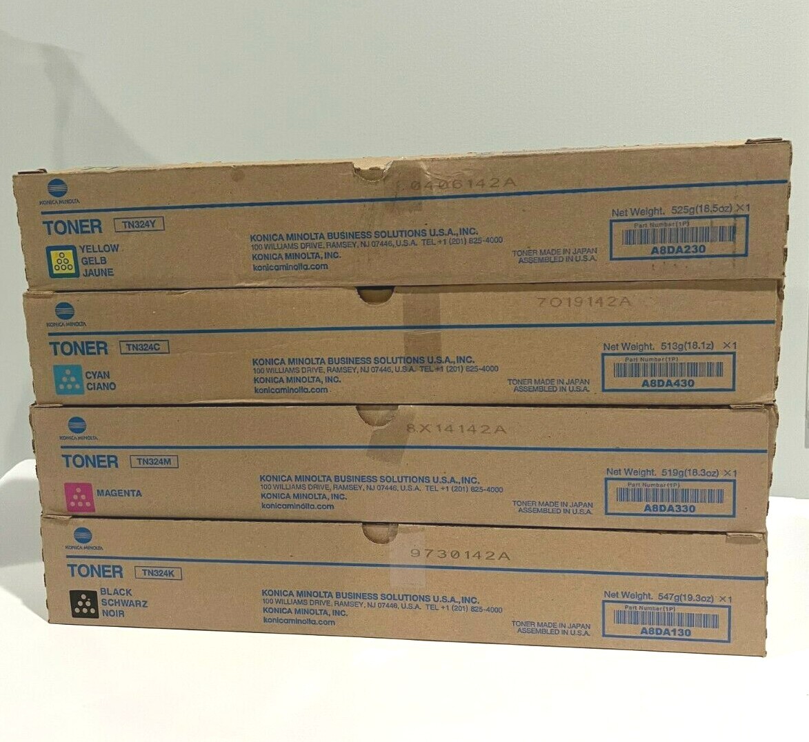 Konica TN324 Toner Cartridge Set KYMC A8DA130, A8DA230, A8DA330