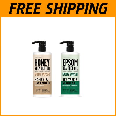 Indulge with Honey Lavender & Tea Tree Verbena Body Wash Set - 32 fl oz Bottles