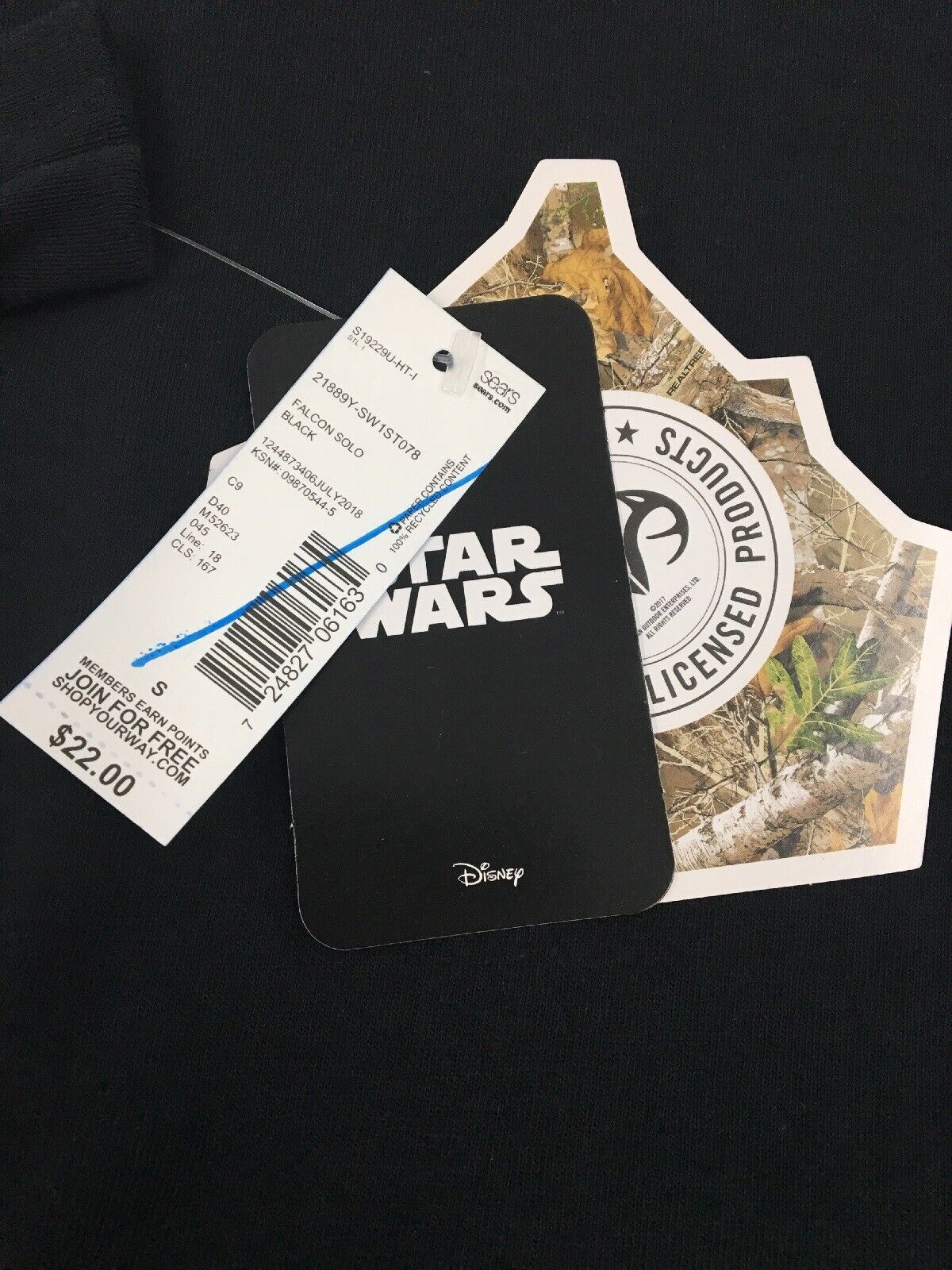 Star Wars Han Solo Millennium Falcon Long Sleeve T-Shirt Size S (8) Disney  Lic.