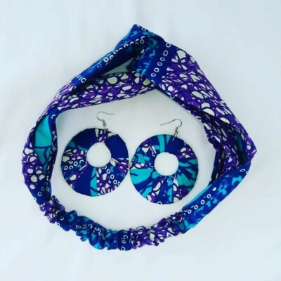 Head Wrap and earrings Ankara