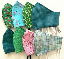 Handmade Cotton Face Mask All Sizes Filter Pocket Nose Wire Filter Included