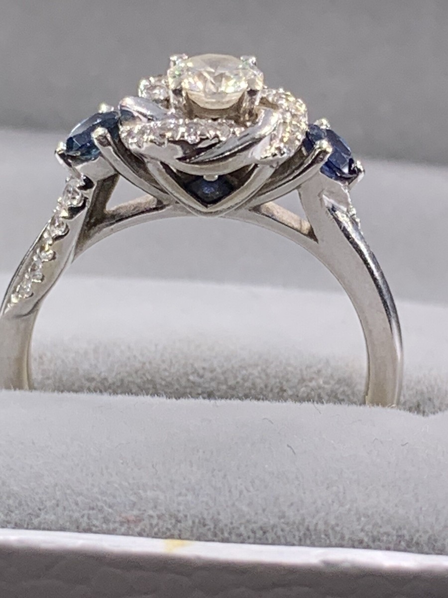 Y g♡ $2799 Vera Wang Love 14k White Gold Diamond Sapphire Swirl