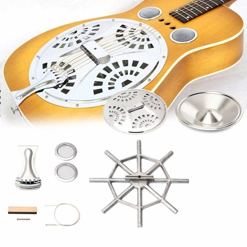 9X Dobro Kits Guitar Resonator Cones Sound hole Screens Tailpiece Bridge Chrome