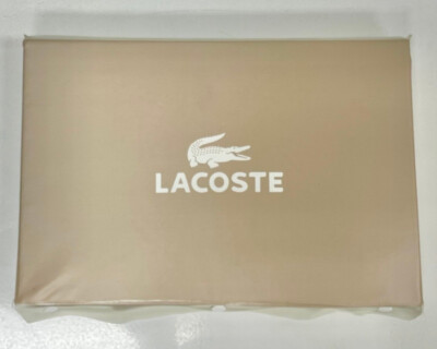 Lacoste 100% Cotton Full Fitted Sheet Crocod'il Doeskin