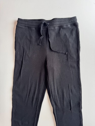 Pantalones deportivos Aritzia TNA de algodón negro tejido gofre, talla M - Imagen 2 de 12