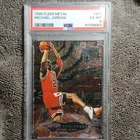 Fleer 1996-97 Metal Michael Jordan Chicago Bulls Card #241 Metal Shredders PSA 6