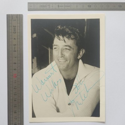 Robert Mitchum Autogramm signed Photo Hollywood Vintage 18x13cm 7x5in