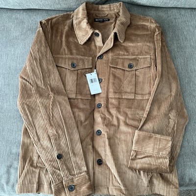 $198 retail Michael Kors Men's Button Corduroy Jacket DK Camel color, MED NWT