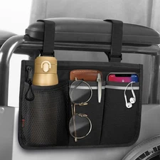 FINPAC Wheelchair Side Storage Bag - Wheelchair Armrest Accessories Organizer...