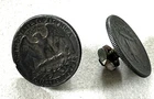 Two 1942 P Washington Quarters 90% Silver made into Cufflinks - Steampunk hobo