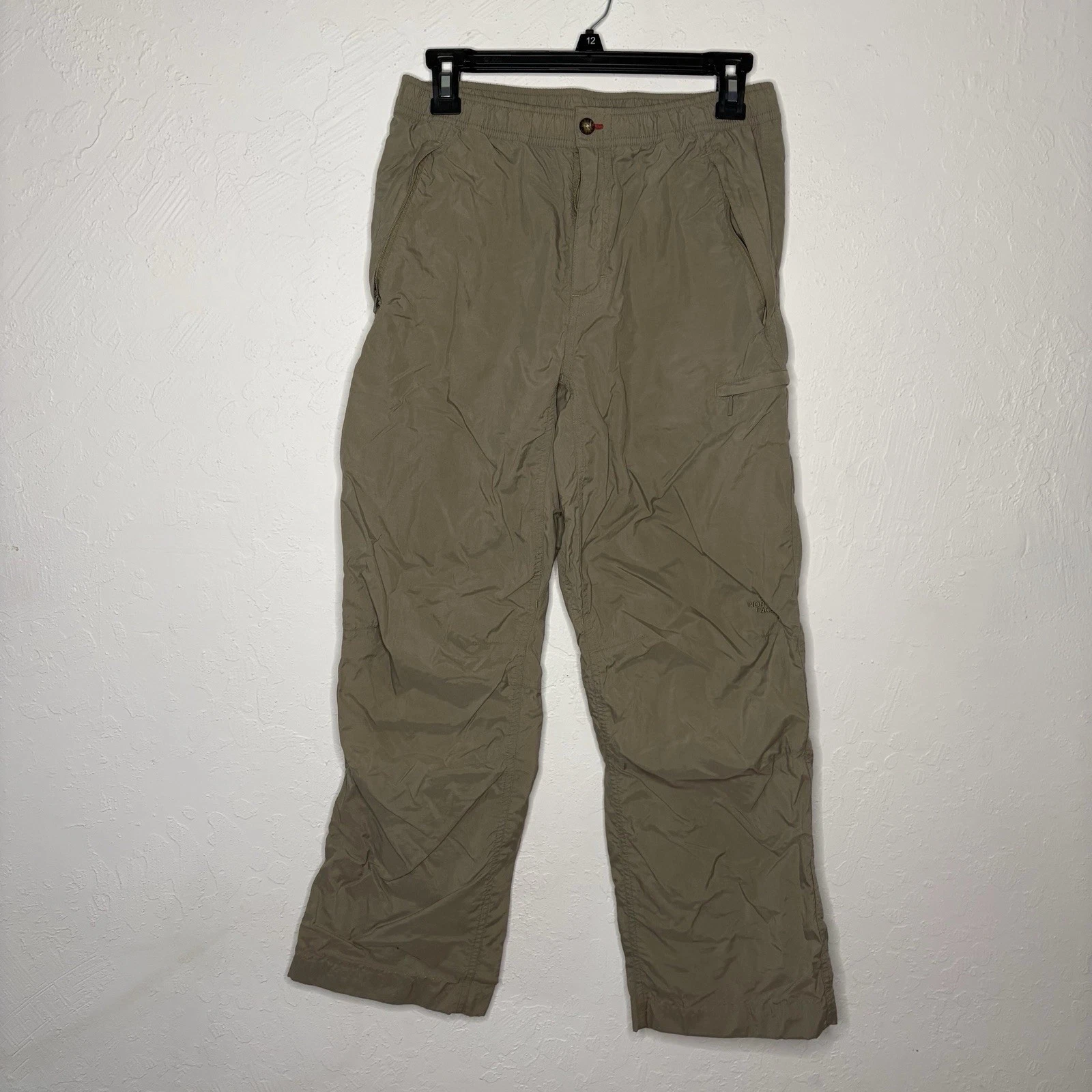 The North Face Mens Wide Leg Cargo Trousers Small W28 L28 Tan Nylon Hike Outdoor
