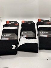 Lot 3 Under Armour HeatGear Soccer Socks LG Mens 9-12.5 Over Calf NWT