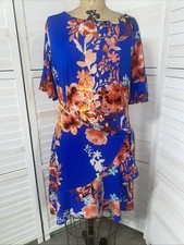 Beige By ECI Women’s Multicolor Floral Long Sleeve Maxi Wrap Dress Sz Large