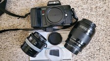 Minolta 7000 AF 35mm SLR Film Camera With MINOLTA AF 35-70 Sigma 70-210 Zoom