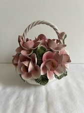 Beautiful Vintage Capodimonte Porcelain Flower Basket - Made in Italy