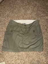Gap womens green skirt y2k 100 cotton internal drawstring