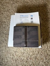 Balenciaga BB Monogram Long Flap Wallet   Brown Canvas  Leather   Authentic