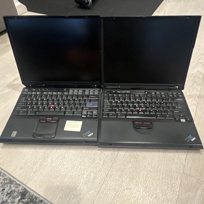 Lot Of (2) Vintage IBM Thinkpad T30 And T23 Laptops Untested For Parts Or Repair
