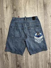 VTG 90s JNCO Jeans 8 Ball Skull Baggy Y2K Skater Jean Shorts Jorts Size 38