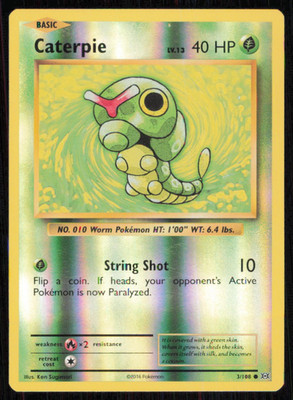 Caterpie 3/108 Common Evolutions Pokemon Reverse Holo Lightly Played